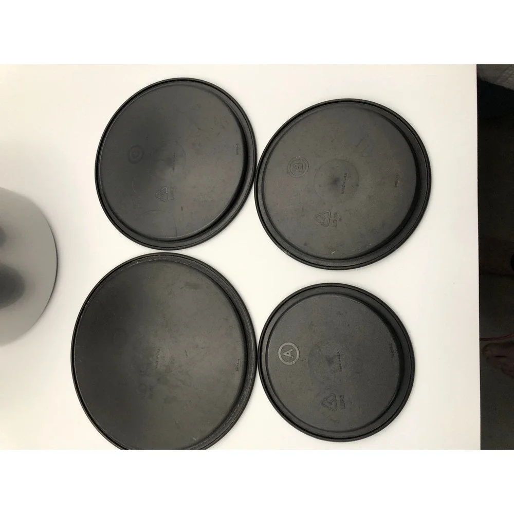 Vtg 80s Tupperware One Touch Silver Gray Canister Set (4) Nesting 2707-2710 Lids
